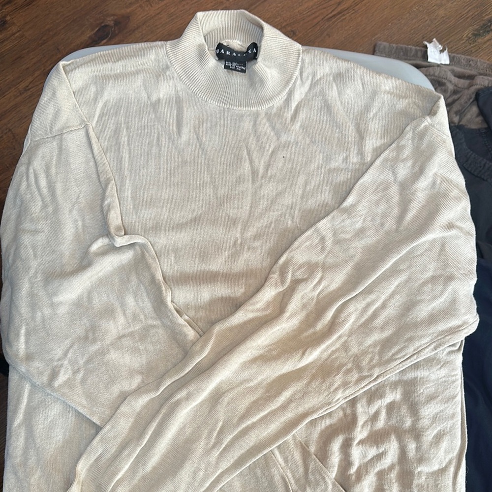 Baracuta Silk Blend Cream Men's Sweater